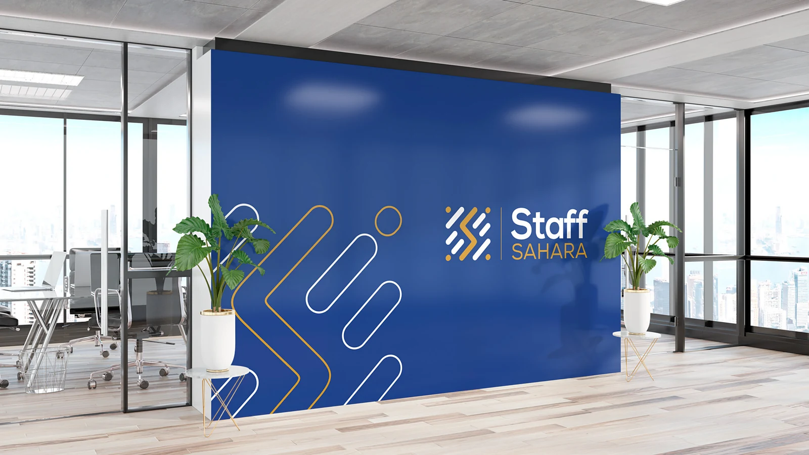 Mur d’accueil aux couleurs de Staff Sahara