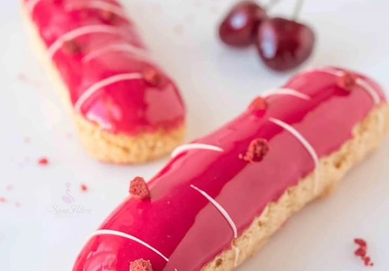 Photo culinaire : éclairs à la cerise